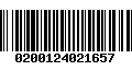 Código de Barras 0200124021657