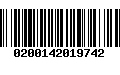 Código de Barras 0200142019742