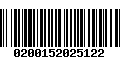 Código de Barras 0200152025122