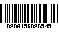 Código de Barras 0200156026545