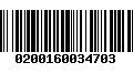 Código de Barras 0200160034703