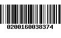 Código de Barras 0200160038374