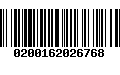 Código de Barras 0200162026768