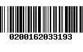 Código de Barras 0200162033193