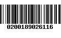 Código de Barras 0200189026116