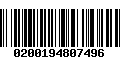 Código de Barras 0200194807496