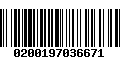 Código de Barras 0200197036671