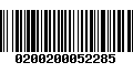 Código de Barras 0200200052285