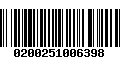 Código de Barras 0200251006398