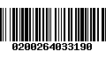 Código de Barras 0200264033190