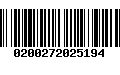 Código de Barras 0200272025194