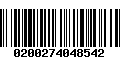 Código de Barras 0200274048542