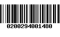 Código de Barras 0200294001480