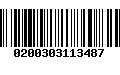 Código de Barras 0200303113487