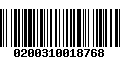 Código de Barras 0200310018768