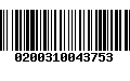 Código de Barras 0200310043753