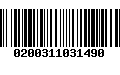 Código de Barras 0200311031490