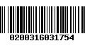 Código de Barras 0200316031754