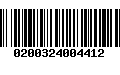 Código de Barras 0200324004412