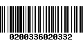 Código de Barras 0200336020332