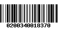 Código de Barras 0200340018370