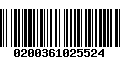 Código de Barras 0200361025524