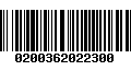 Código de Barras 0200362022300