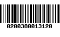 Código de Barras 0200380013120