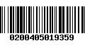 Código de Barras 0200405019359