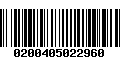 Código de Barras 0200405022960
