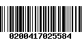 Código de Barras 0200417025584