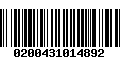 Código de Barras 0200431014892