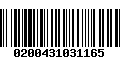 Código de Barras 0200431031165