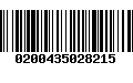 Código de Barras 0200435028215