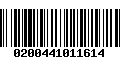 Código de Barras 0200441011614