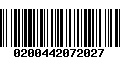 Código de Barras 0200442072027