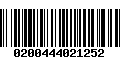 Código de Barras 0200444021252