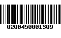 Código de Barras 0200450001309