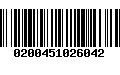 Código de Barras 0200451026042