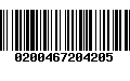 Código de Barras 0200467204205