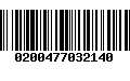 Código de Barras 0200477032140