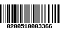 Código de Barras 0200510003366