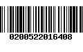 Código de Barras 0200522016408