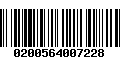 Código de Barras 0200564007228