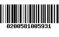 Código de Barras 0200581005931