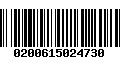 Código de Barras 0200615024730