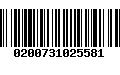 Código de Barras 0200731025581