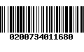 Código de Barras 0200734011680