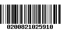 Código de Barras 0200821025910