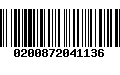 Código de Barras 0200872041136